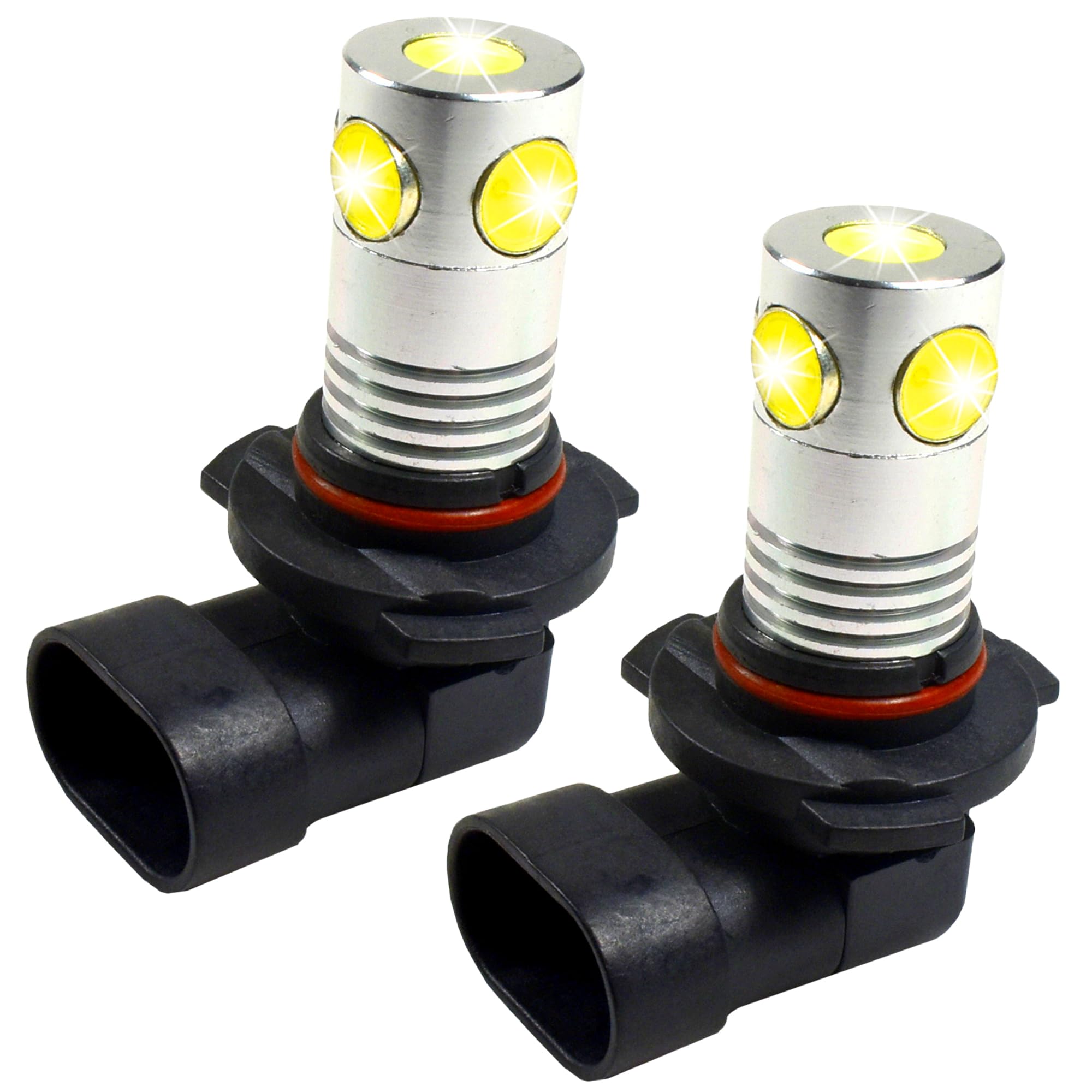 Front. HQRP - 9005 HB3 H10 LED Fog Light Bulbs 2-Pack - 6500 K Cool White 12 V 5 SMD 5 W.