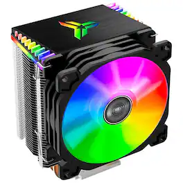 Core Tech - CR1400 RGB CPU Air Cooler with 92mm PWM Fan and 4 Heat Pipes for Intel and AMD Sockets - Black