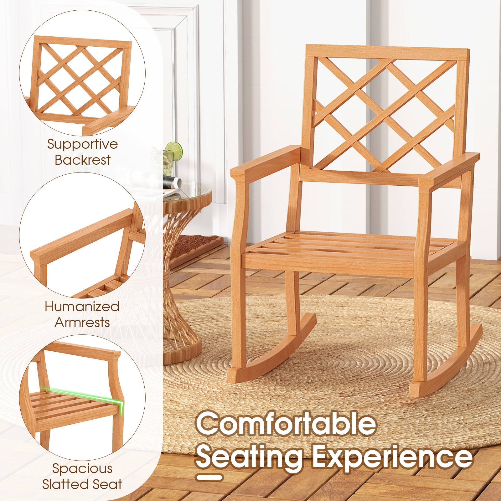 Supportive Backrest  
Humanized Armrests  
Spacious Slatted Seat  
Comfortable Seating Experience