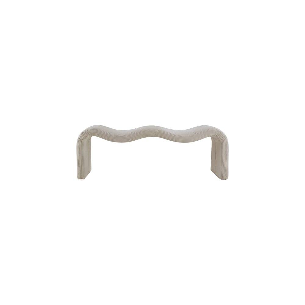 Alt View 2. Meridian Furniture - Willow Beige Corduroy Fabric Bench - Beige.