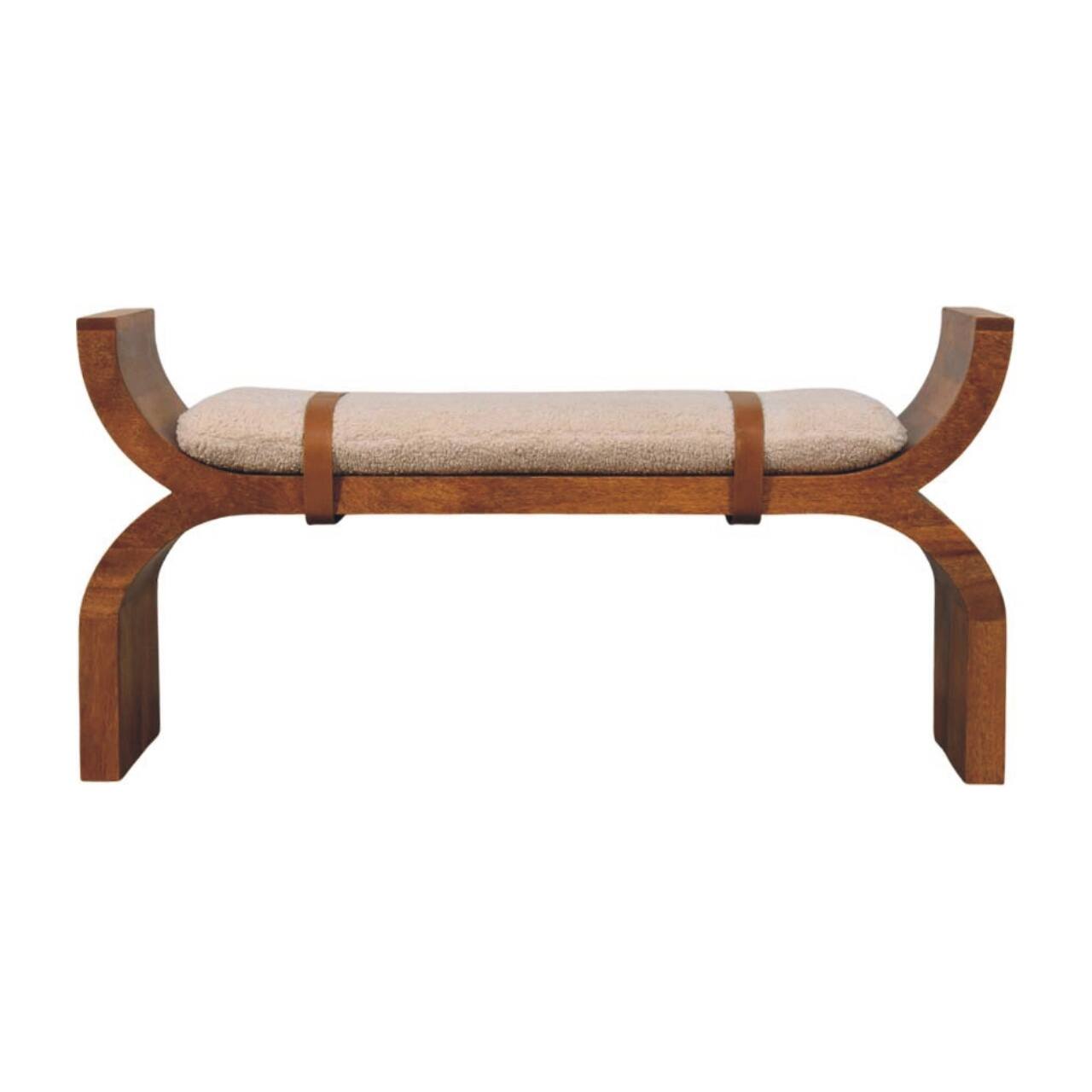 Back. Artisan Furniture - Artisan Furniture Solid Wood Stirrup Curve Bench - Brown.