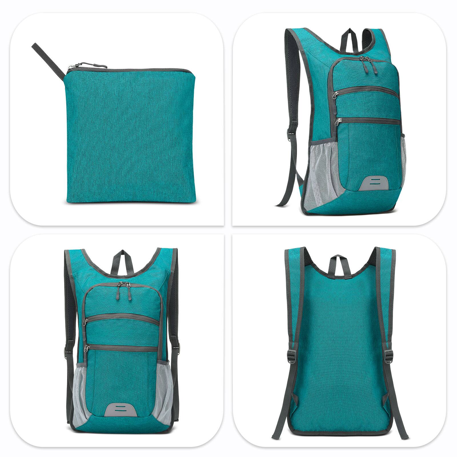 Alt View 5. Unique Bargains - 20L Lightweight Hiking Daypack Foldable Travel Packable Backpack for Men Women for Cycling Camping Outdoor - Green.