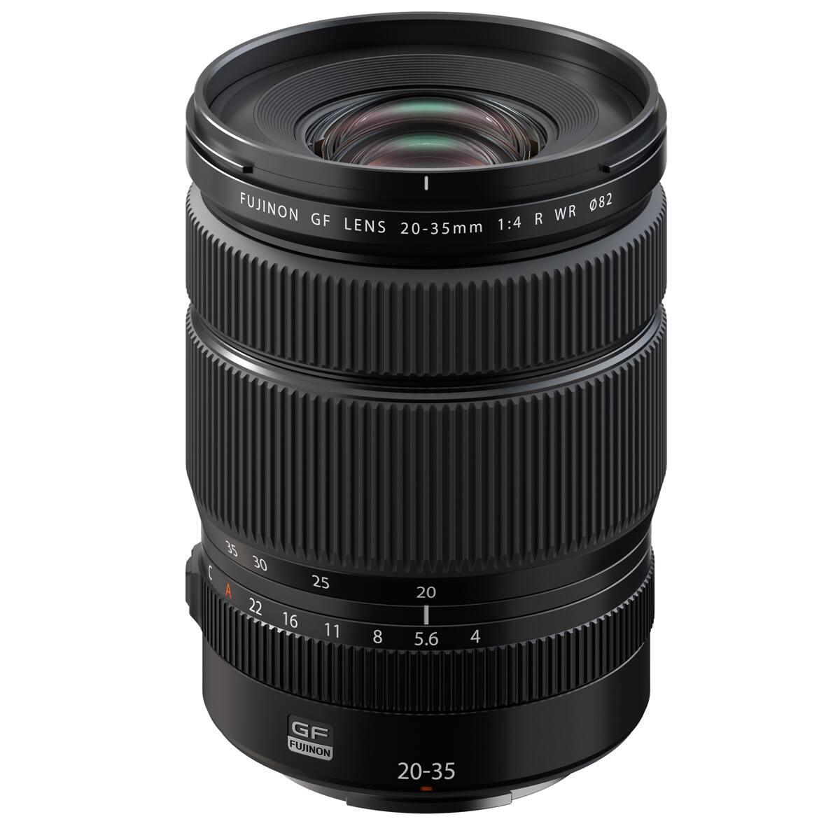 FUJINON GF LENS 20-35mm 1:4 R WR 082  
35 30 25 A 22 16 11 8 20 5.6 4  
GF FUJINON 20-35
