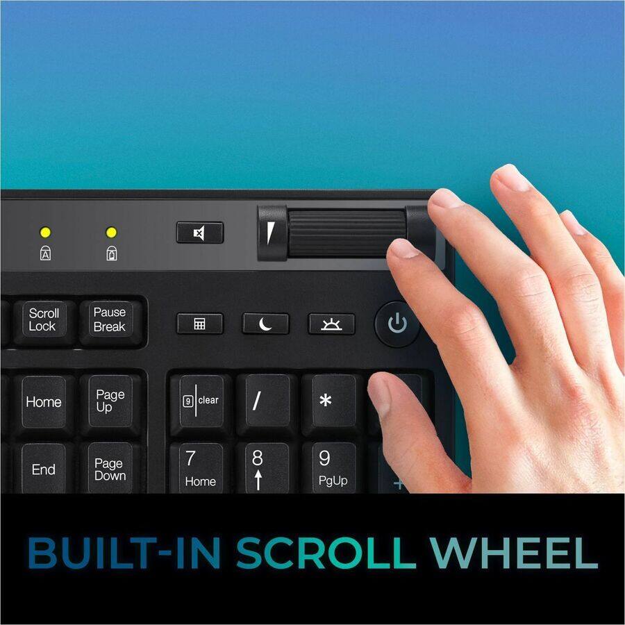 Scroll Lock Pause Break Home Page Up 9 clear / End Page Down 7 Home 8 9 PgUp BUILT-IN SCROLL WHEEL