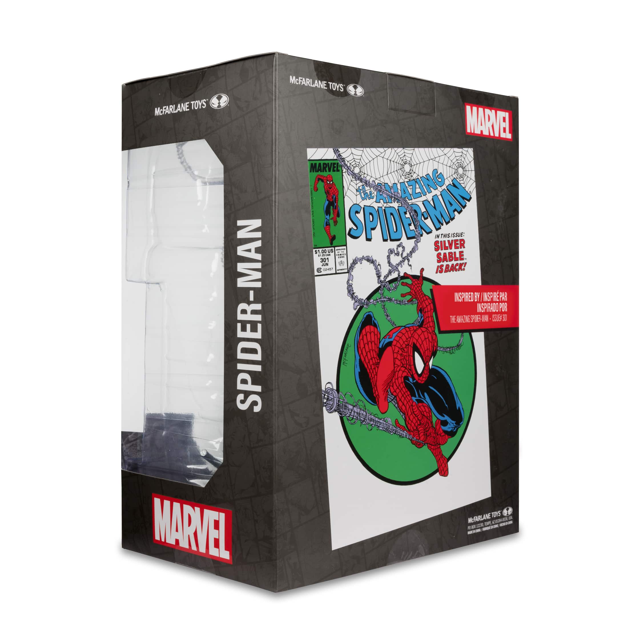 McFarlane Toys Spider-Man Marvel Unamazing $1.00 - 1 us - Spider-Man Silver - This is Spidey! - Inspired by the Amazing Spider-Man 301 - d - Sable.