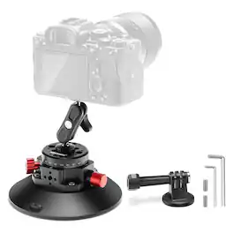 Neewer - 6-Inch Camera Suction Cup Mount with Ball Head for Car Windshield, Compatible with Camera, Action Cam, Phone