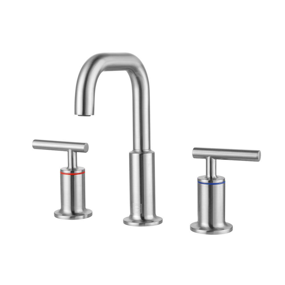 Alt View 4. Elegant Kitchen and Bath - Tobias 8 inch Widespread Double Handle Bathroom Faucet in Brushed Nickel - Brushed Nickel.