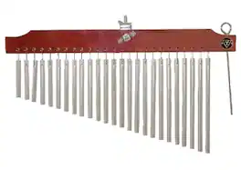 Tycoon Percussion - 25 Chimes on Curved Siam Oak Wood Bar, Tempered Aluminum Alloy Chimes, Bright Sound, Includes Stiker with Storage Slot