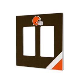 Keyscaper - Cleveland Browns Diagonal Stripe Double Rocker Light Switch Plate - Multicolor