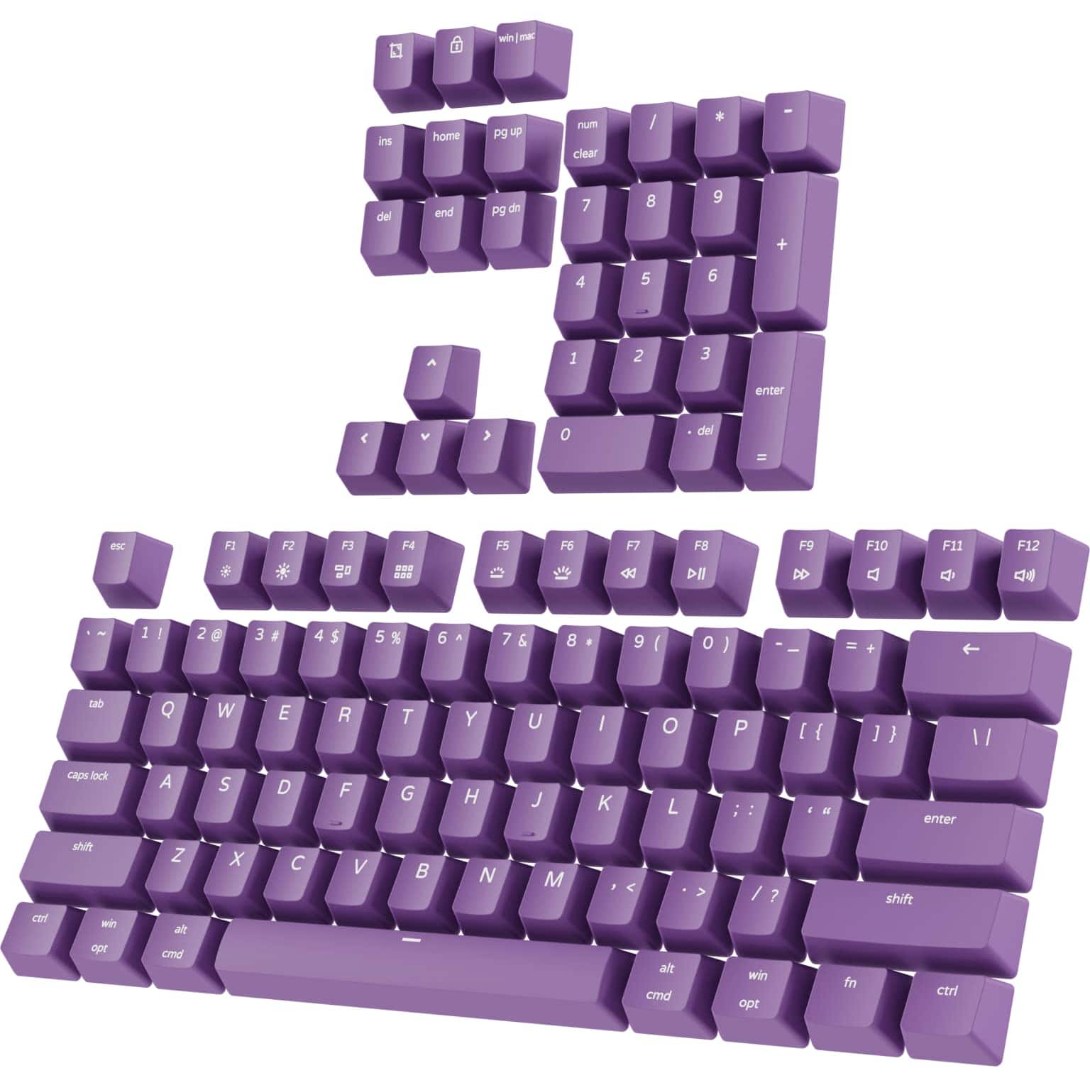 Cedar Assembly - Full Pbt Keycap Set - Double Shot Shine Through Keycaps pink - Purple