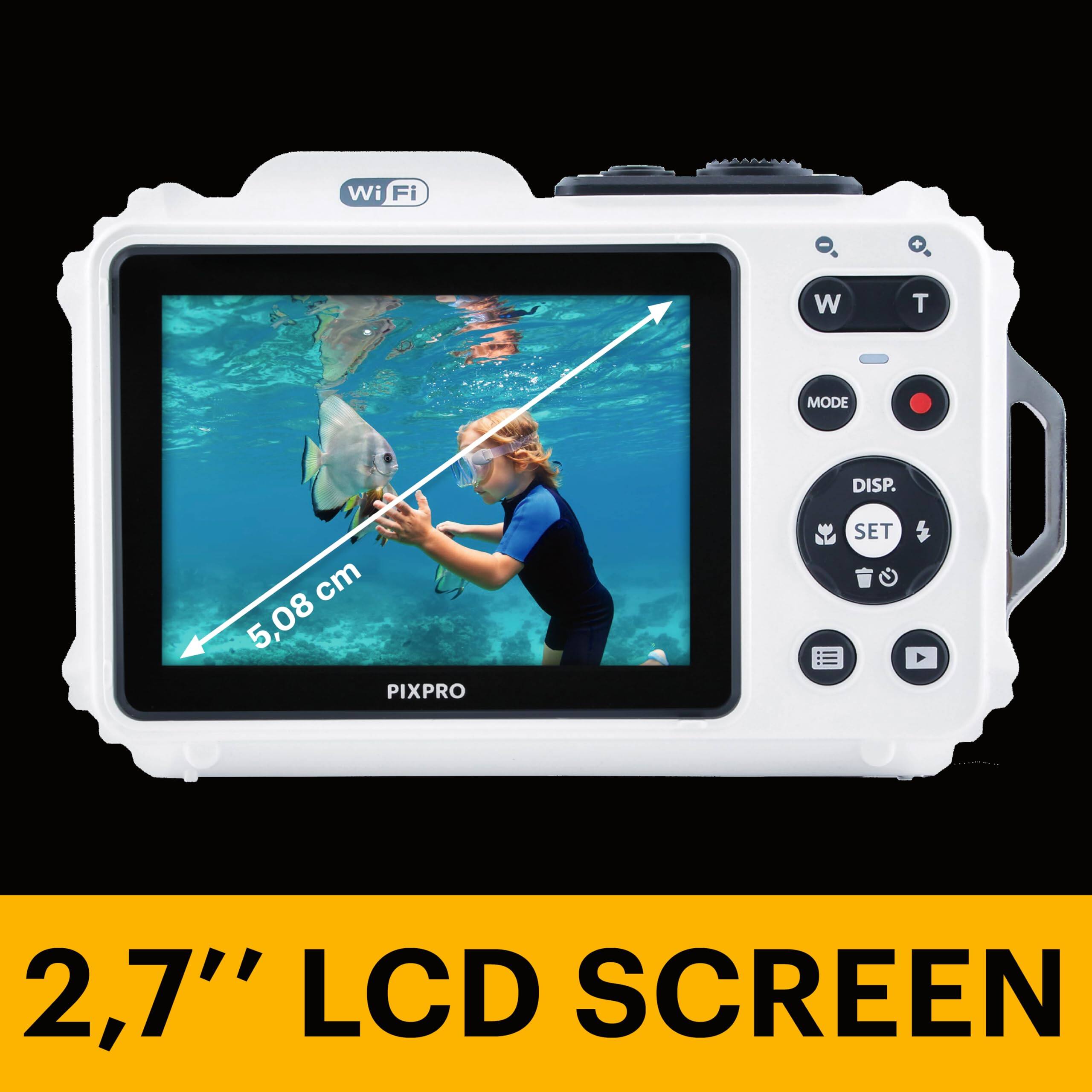 Wi-Fi  
W T MODE DISP.  
5.08 cm  
PIXPRO  
2.7" LCD SCREEN
