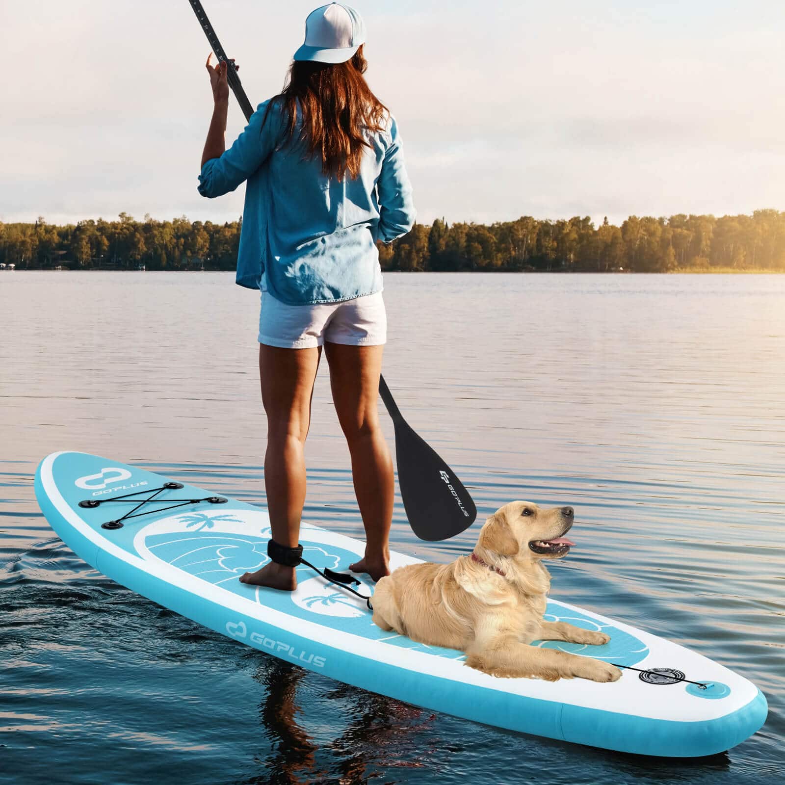 Costway 11' Inflatable SUP Board, Portable Paddle Board with 5D