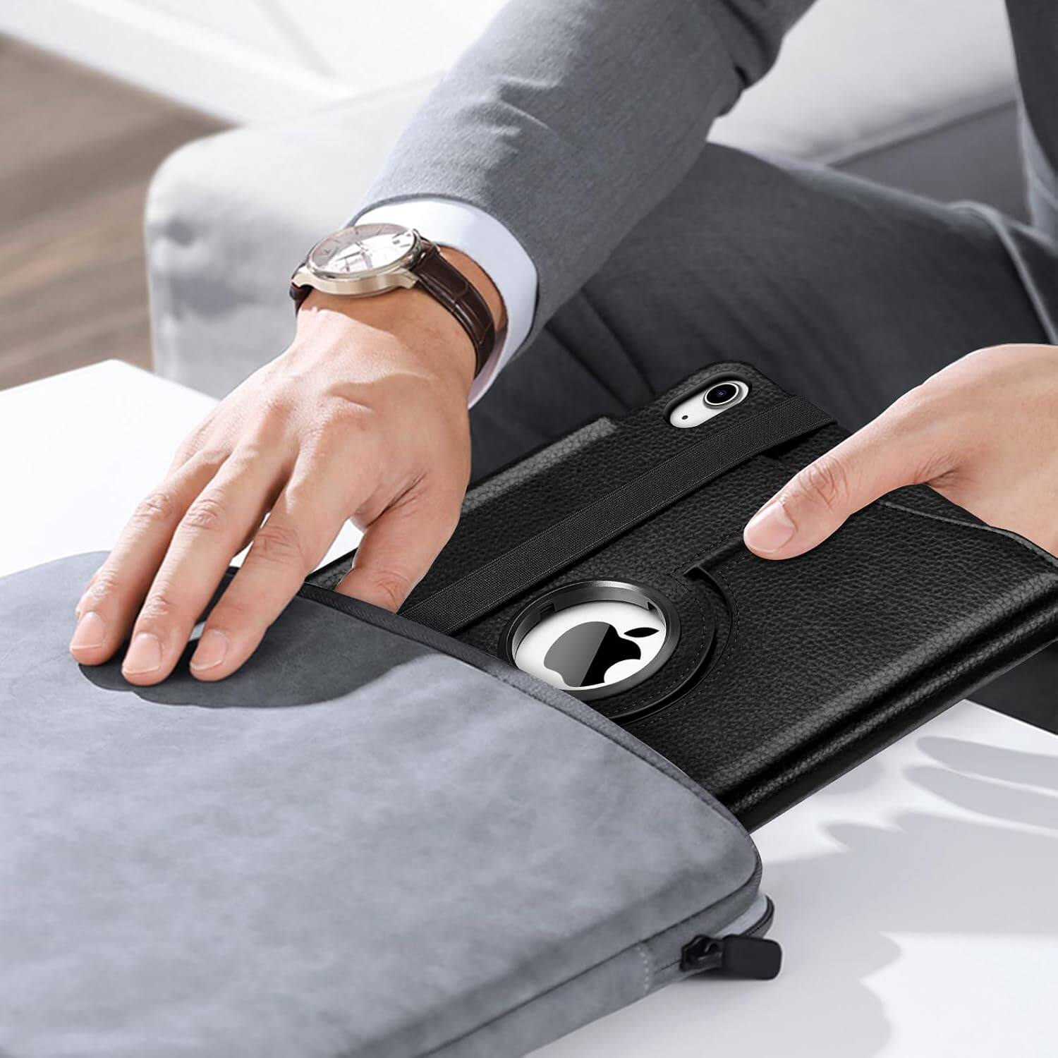 Alt View 4. Fintie - Rotating Case for iPad (A16) 11-inch 2025 and iPad 10th Gen 10.9 inch 2022, 360° Swivel Stand Magnetic Shockproof Cover - Black.