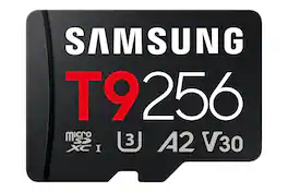 Samsung - microSDXC T9 256GB, Read/Write Speeds Up to 200/130 MB/s (MB-MH256T/WW)
