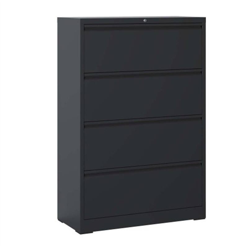 Alt View 4. HTUTWOO - Lateral File Cabinet 4 Drawer –Filing Cabinet with Lock,Lockable File Cabinet for Home Office,Locking Metal File Cabinet - Black.