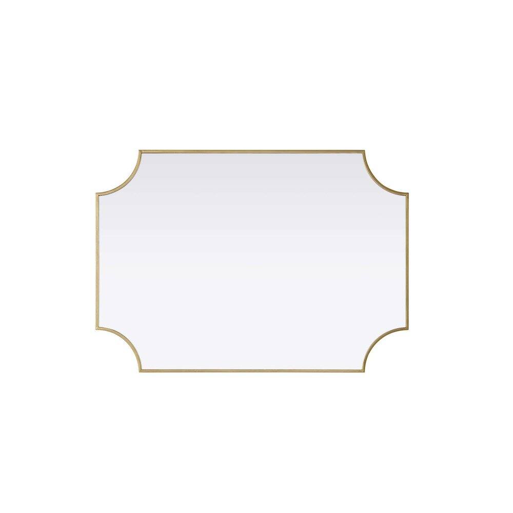 Alt View 1. Elegant Kitchen and Bath - Notched Metal Mirror 30x42 inch in Brass - Brass.