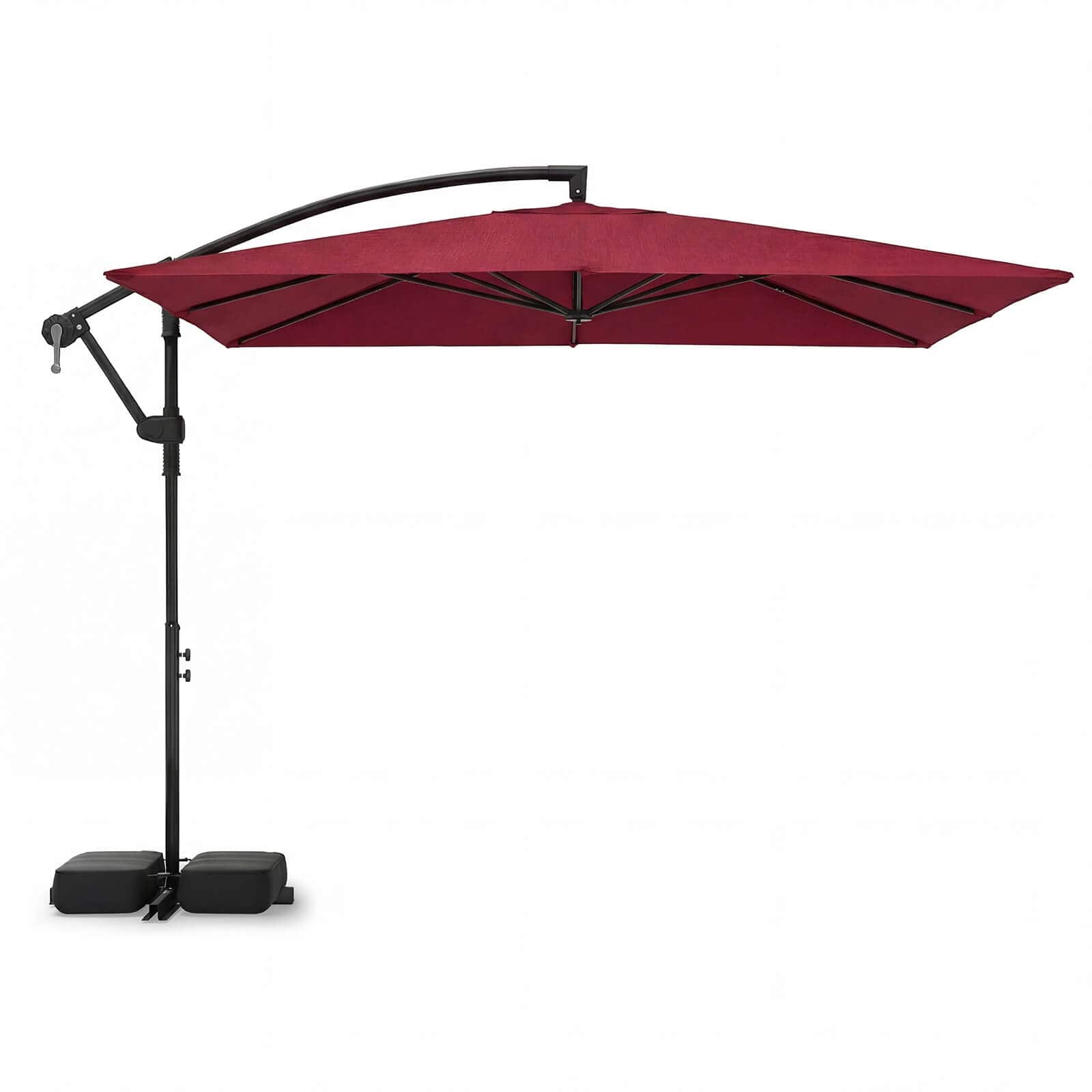 Costway - 8 x 8 FT Solar LED Offset Cantilever Patio Umbrella with 360° Rotation, Crank - Red price history on PriceWatchPro