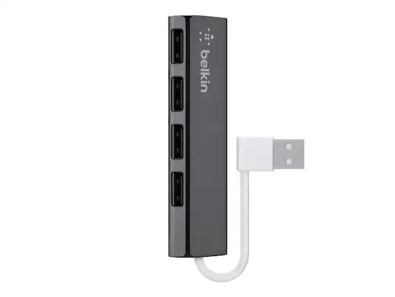 Front. Belkin - Belkin Ultra-Slim 4-port USB Hub.