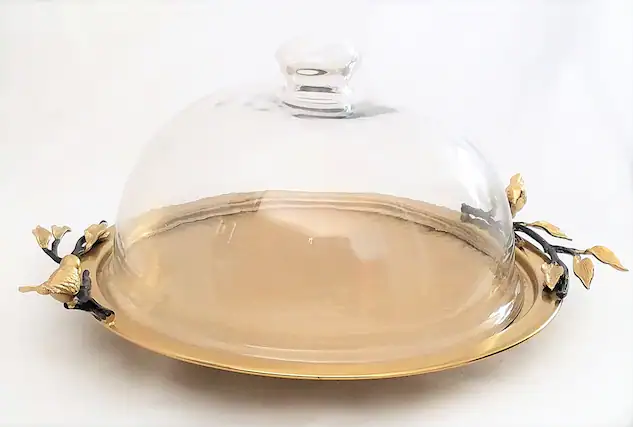 Front. Jiallo - Songbird dome - 12" Wide 8" High - Gold.