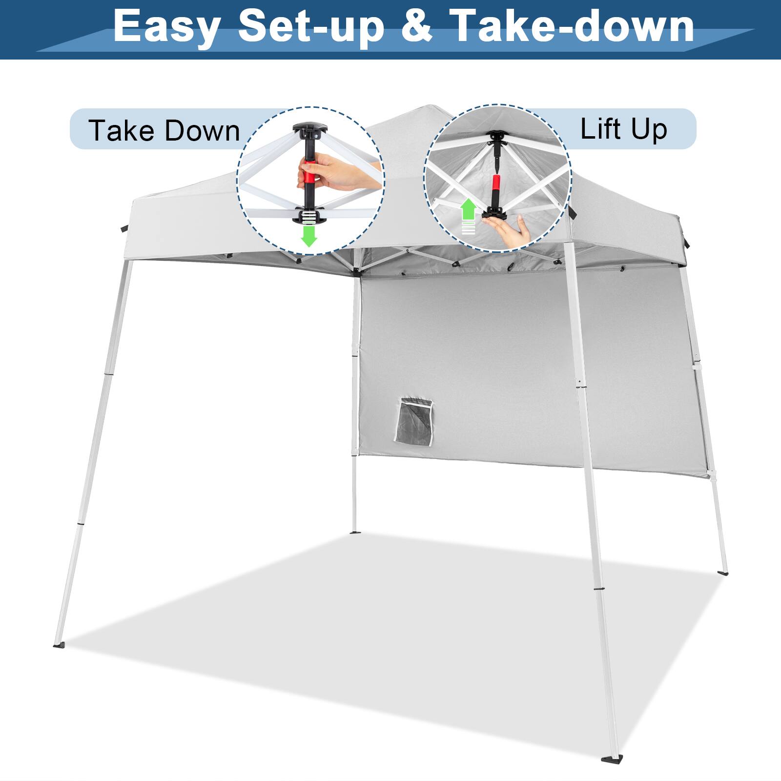 Easy Set-up & Take-down

Take Down

Lift Up