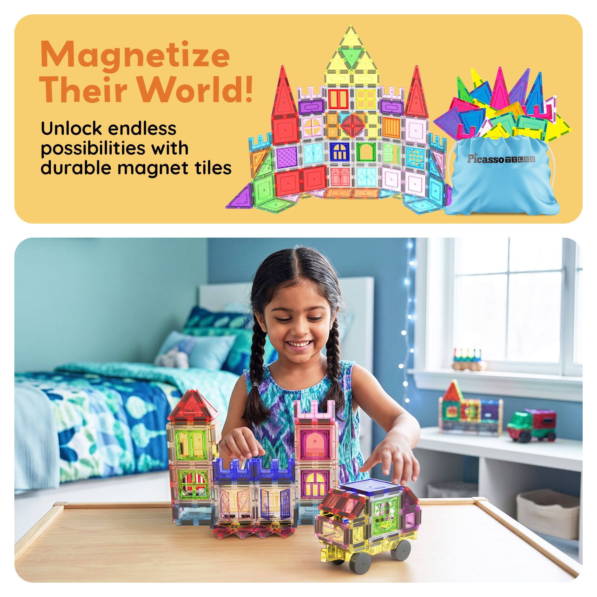 Magnetize Their World!  
Unlock endless possibilities with durable magnet tiles
