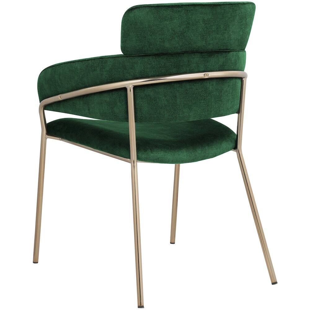 Alt View 1. Meridian Furniture - Yara Green Velvet Dining Chair, Set of 2 - Green.