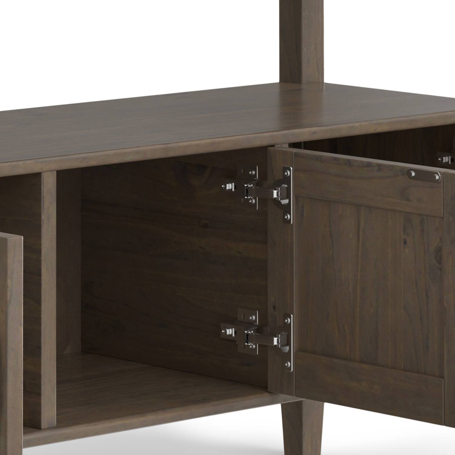 Alt View 7. Simpli Home - Lev SOLID WOOD 48 inch Wide Contemporary Console Table in Smoky Brown - Smoky Brown.