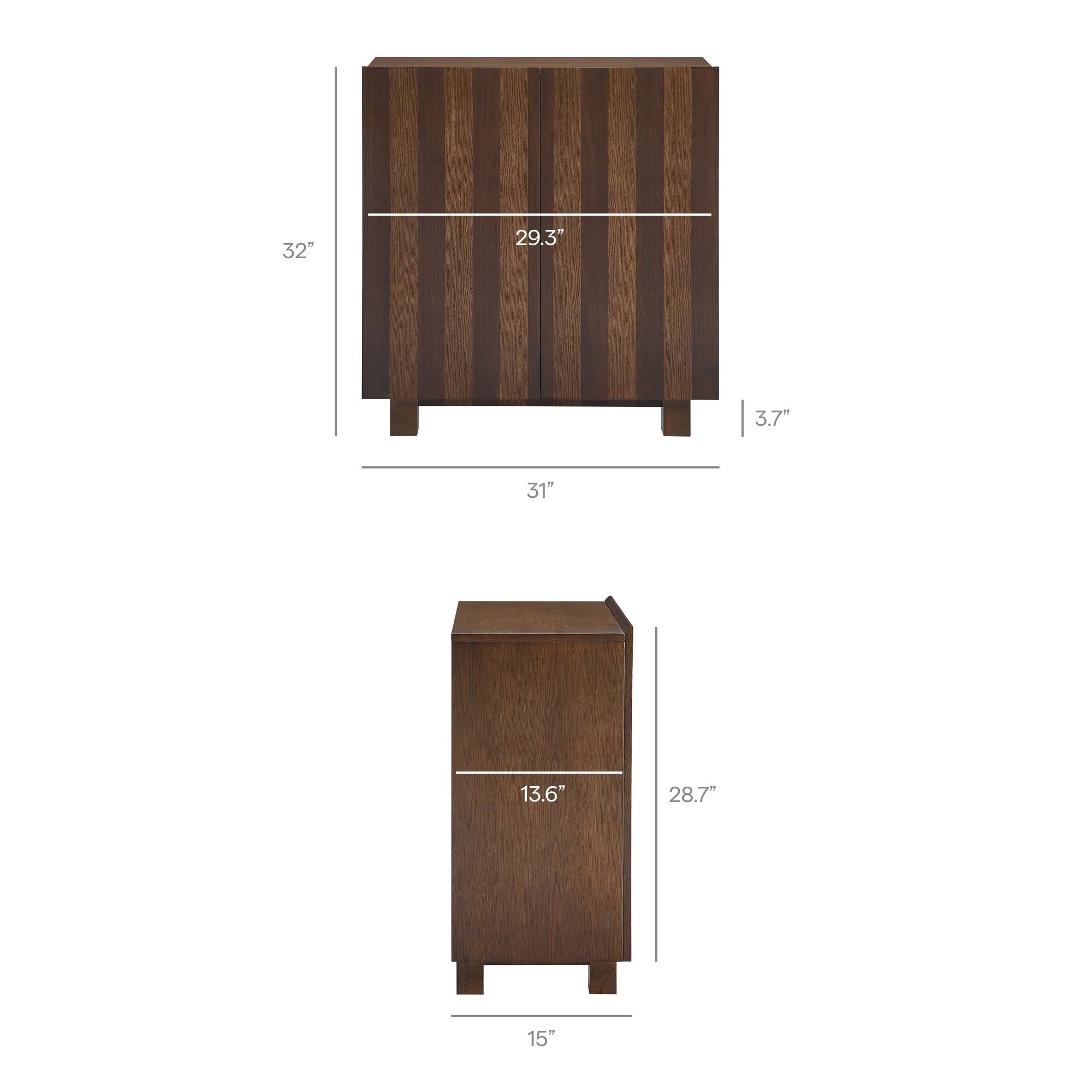 32" x 29.3" x 3.7"  
31" x 13.6" x 28.7" x 15"