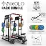 Mikolo - Smith Machine,2200 lbs Power Rack Cage,Power Rack with 800LB Capacity Weight Bench and 230 lbs Weight Plate - Red