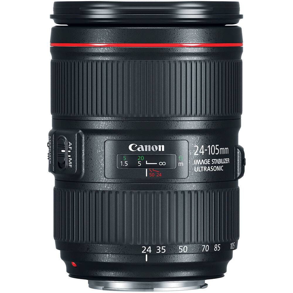 Canon 24-105mm f/4L IS USM

AF MF

1.5 5 20 5 8 50 24

IMAGE STABILIZER

ULTRASONIC

24 35 50 70 85 105