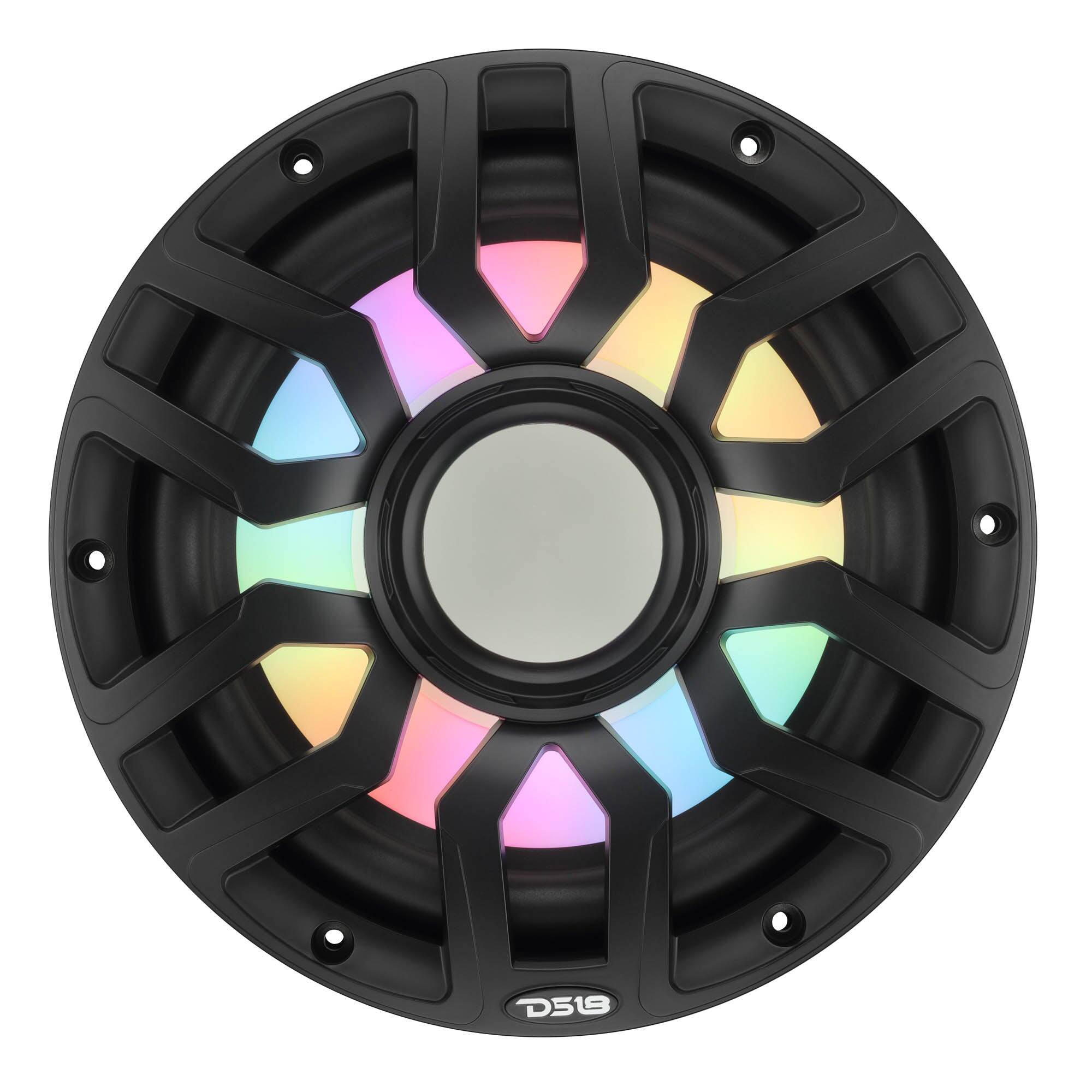 Alt View 1. DS18 Audio - NXL-IQ 10" Subwoofer with Digital LED Lights, 500W RMS Single 4-Ohm - Black.