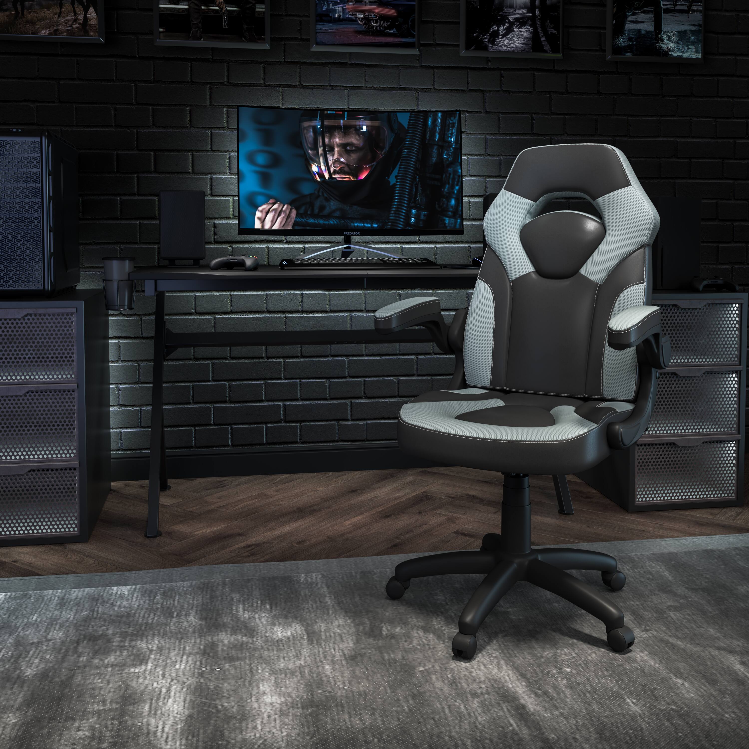 Alt View 1. Emma + Oliver - Z100 Gaming Chair Racing Office Ergonomic Computer PC Adjustable Swivel Chair - Gray.