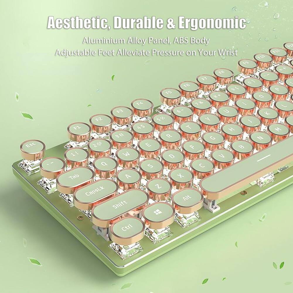 Aesthetic, Durable & Ergonomic  
Aluminium Alloy Panel, ABS Body  
Adjustable Feet Alleviate Pressure on Your Wrist