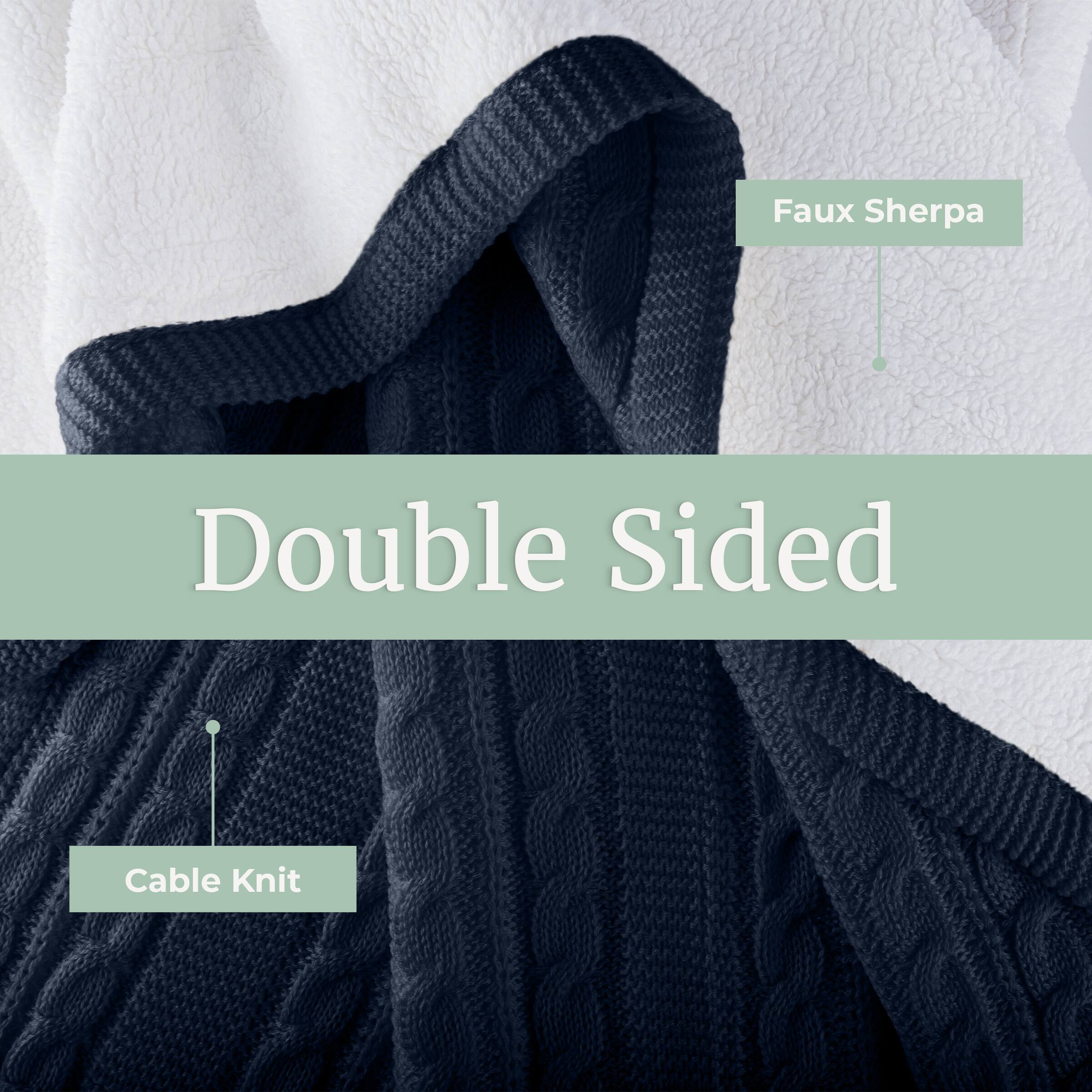Faux Sherpa Double Sided Cable Knit