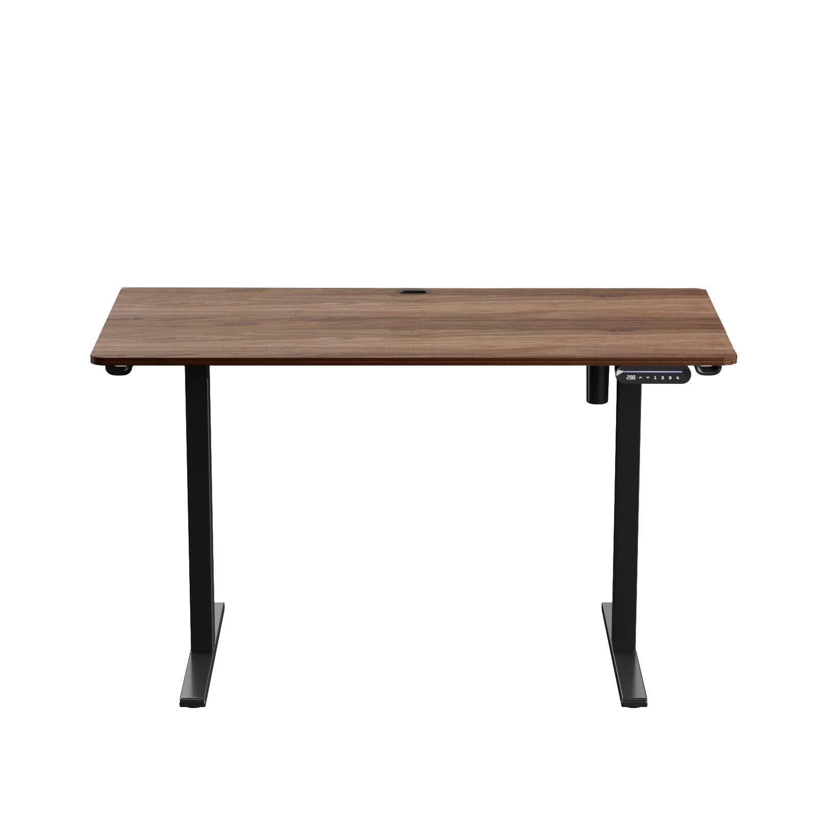 Angle. HUANUO - Adjustable Standing Desk - 48″ x 24″ - Walnut.