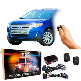 MPC - 1-Button Remote Start Kit For 2011-2014 Ford Edge - Key-to-Start - T-Harness - Black