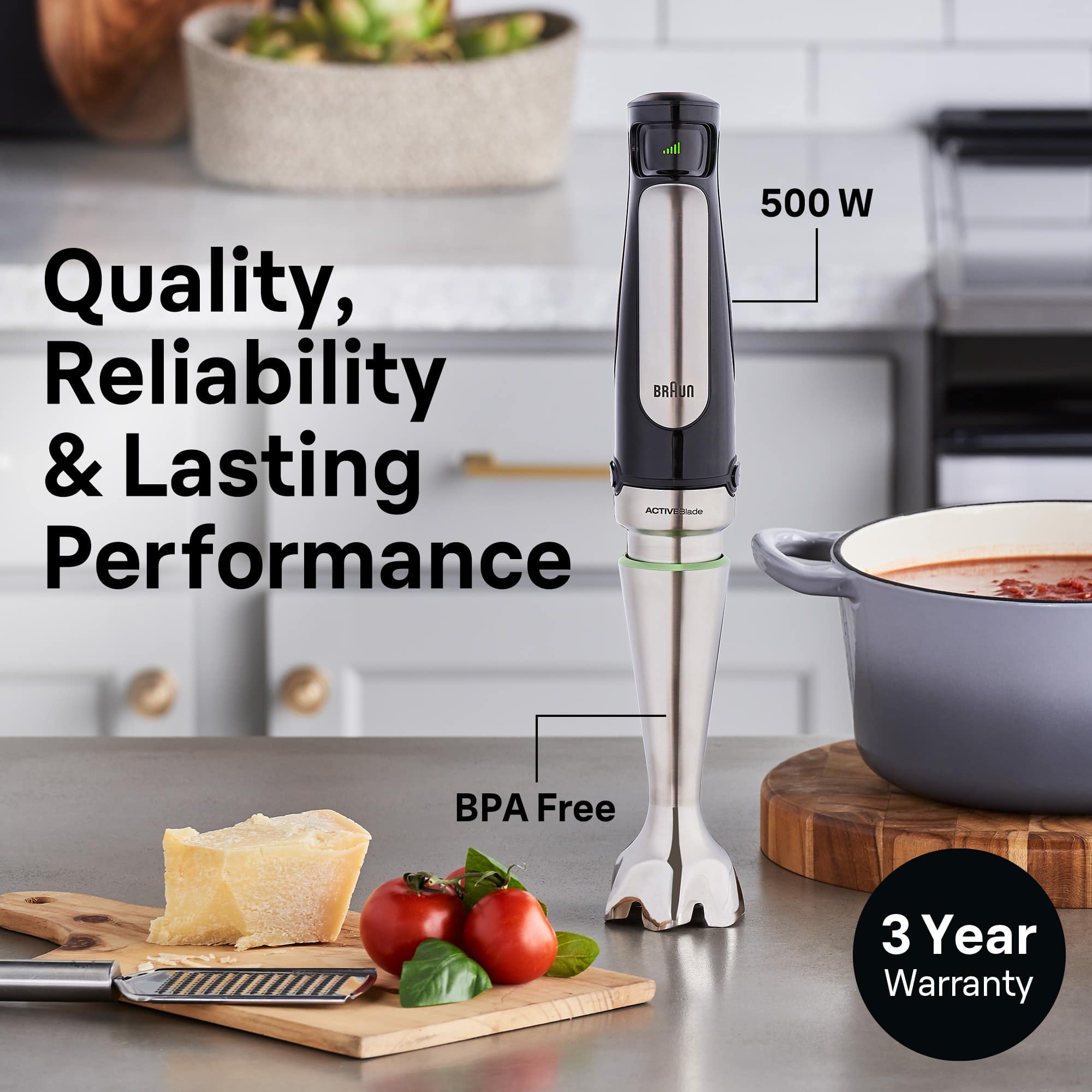 Quality, Reliability & Lasting Performance, 500 W, BPA Free, 3 Year Warranty