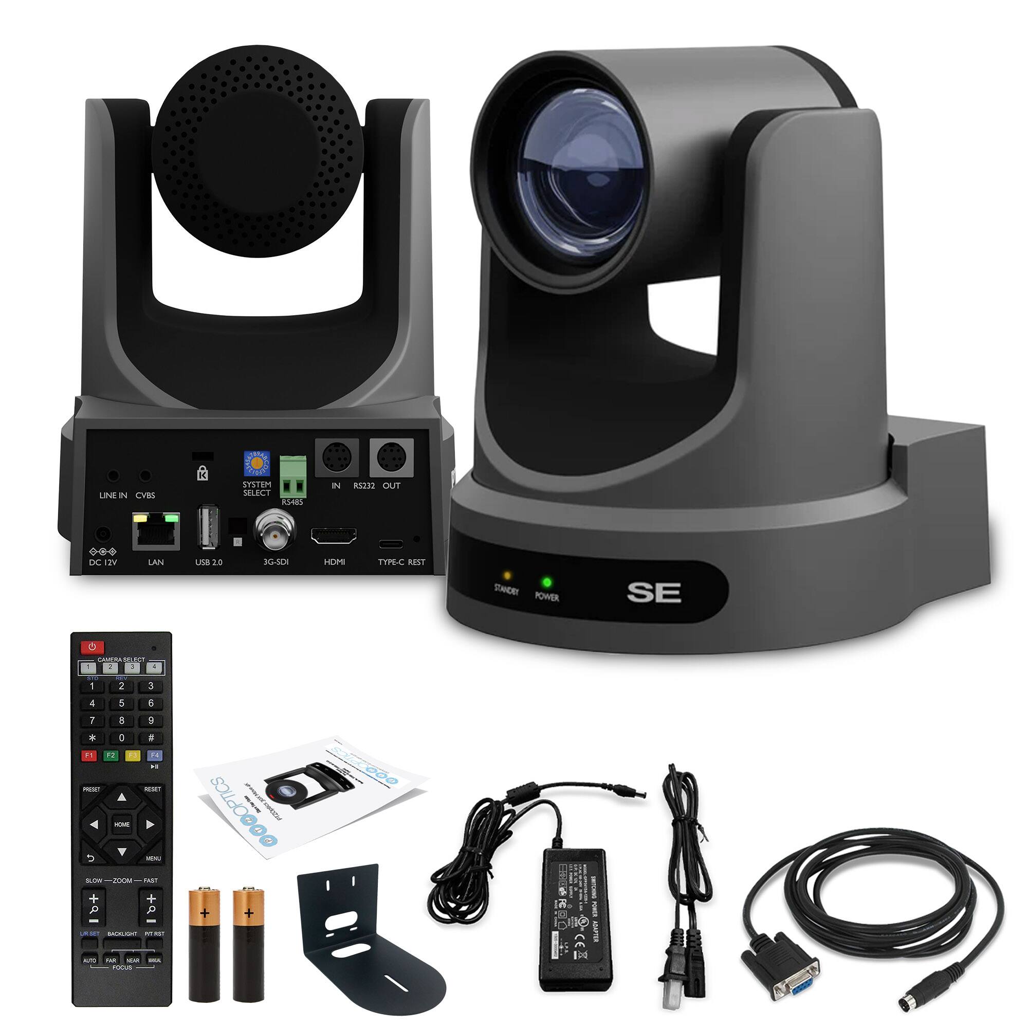 LINE IN CVBS  
SYSTEM SELECT  
RS232 OUT  
DC  
LAN  
USB 2.0  
3G-SDI  
HDMI  
TYPE-C/RESET  
POWER  
SE  
-4-1-2-3-a-1-e-1-8-9-+  
F..  
- - d D... - +  
aa me - -- .  
@OOOPTICS  
1 + 2-000 8 I