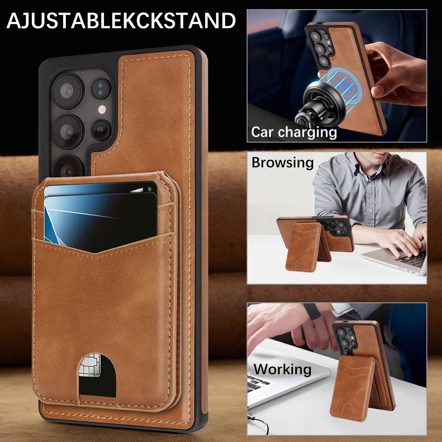 AJUSTABLEKCKSTAND

Car charging

Browsing

Working