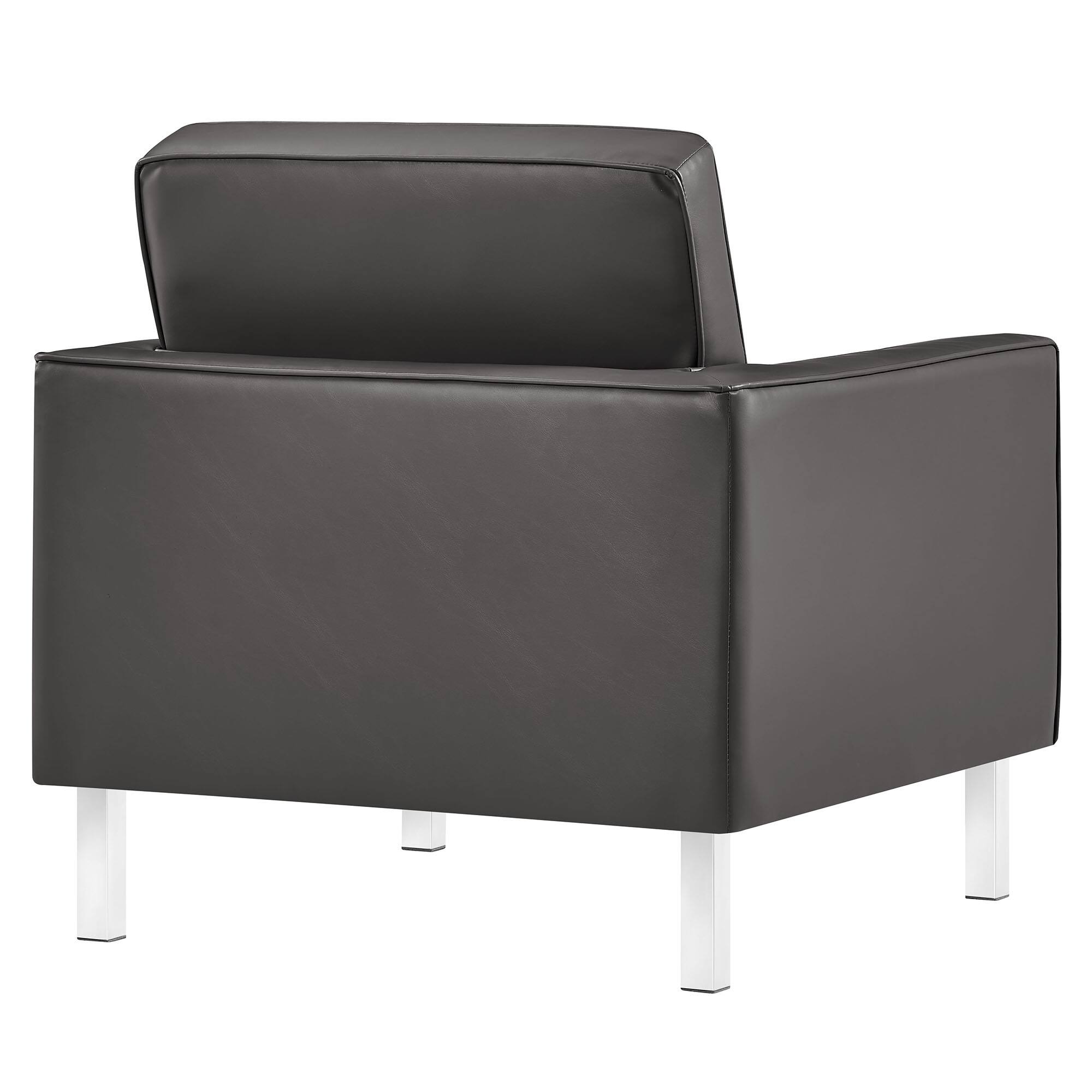 Alt View 1. Modway - Loft Tufted Vegan Leather Armchair by Modway - Gray.