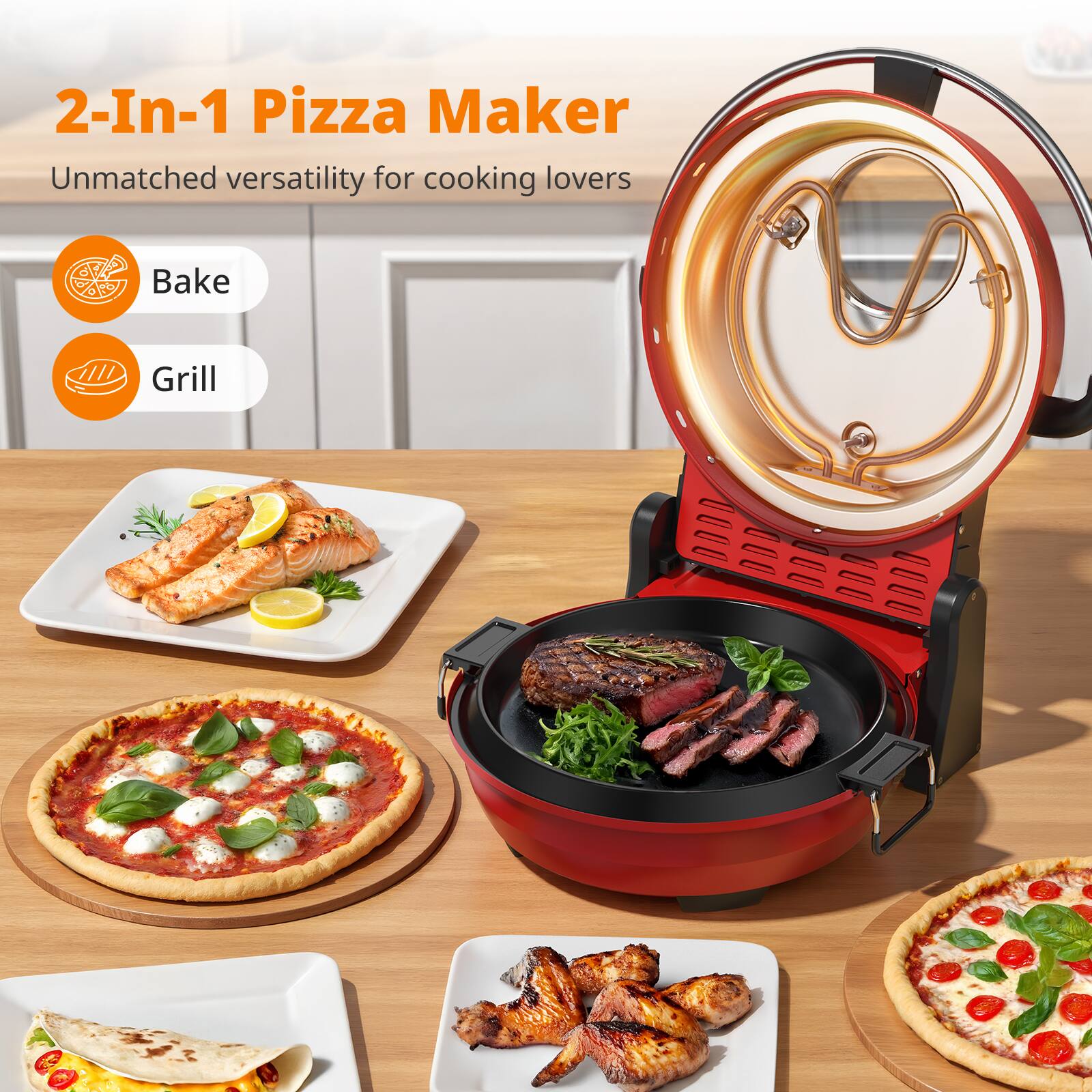 2-In-1 Pizza Maker

Unmatched versatility for cooking lovers

Bake

Grill