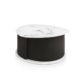 Furniture of America - Talo Fluted Pedestal Triangle Storage Coffee Table - Black
