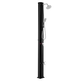Costway - 7.2 FT 9.3 Gallon Solar Heated Shower w/ Rain Shower, Foot Shower & Hand Shower - Black