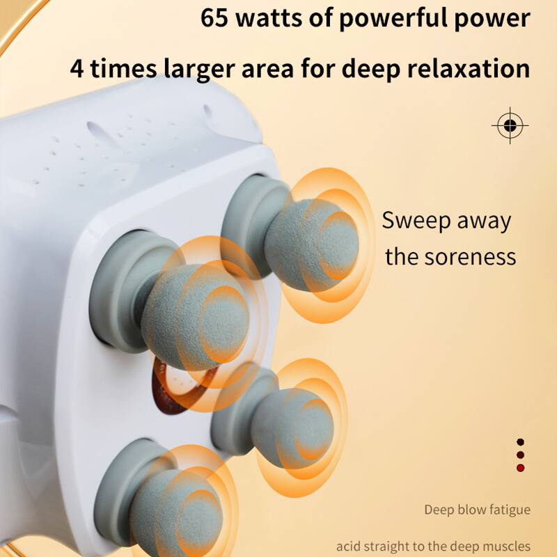 65 watts of powerful power  
4 times larger area for deep relaxation  

Sweep away the soreness  

Deep blow fatigue  
acid straight to the deep muscles