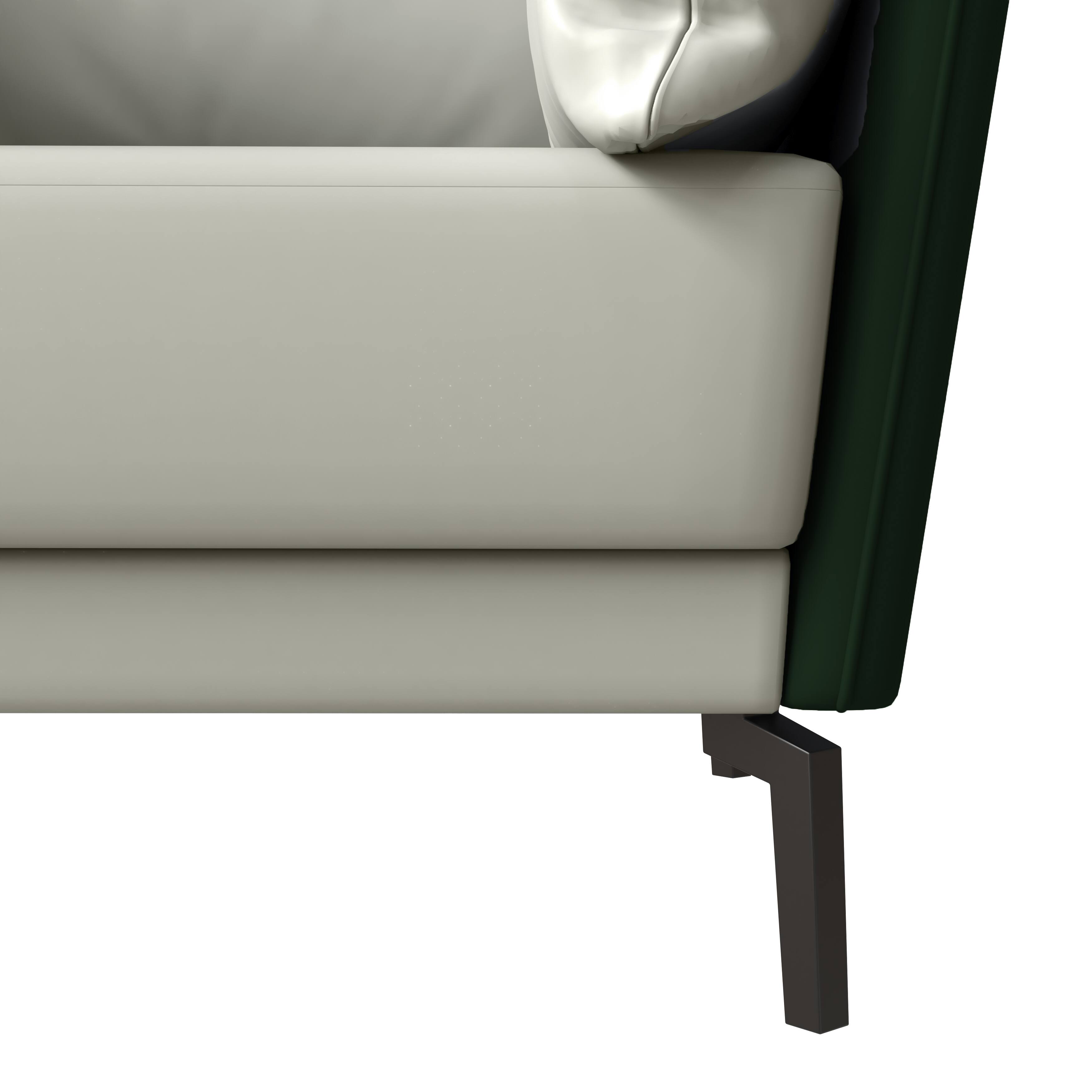 Alt View 5. LeisureMod - Luxify Modern Vegan Leather Accent Chair - Metal Legs Single Seater Armchair - 350 lb Capacity - Green.