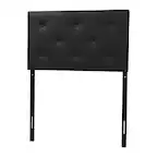 Front. Baxton Studio - Baltimore Modern and Contemporary Faux Leather Upholstered Twin Size Headboard - Black.