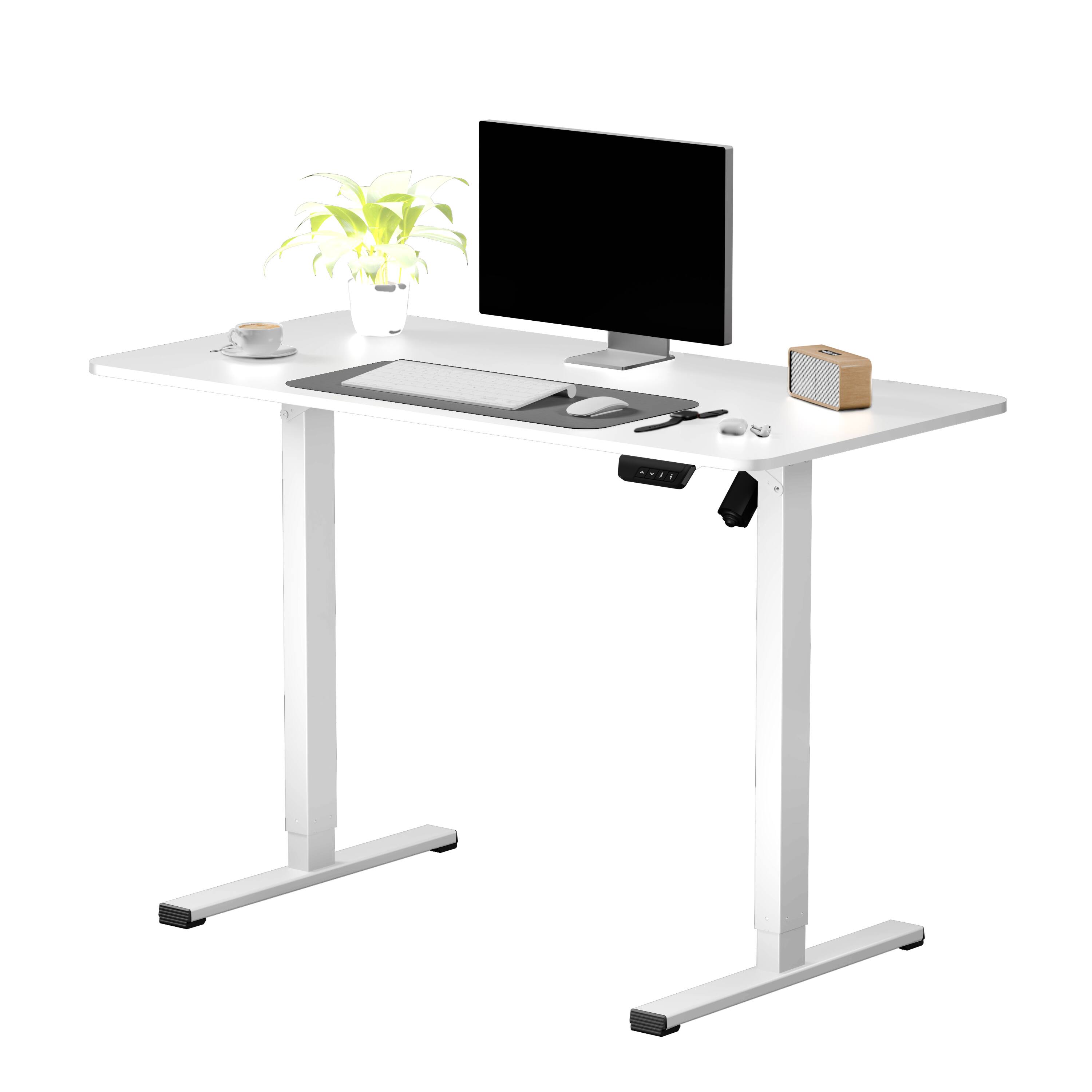 Alt View 3. FlexiSpot - EC2 Series 48" x 24" Electric Height-Adjustable Standing Desk - White.