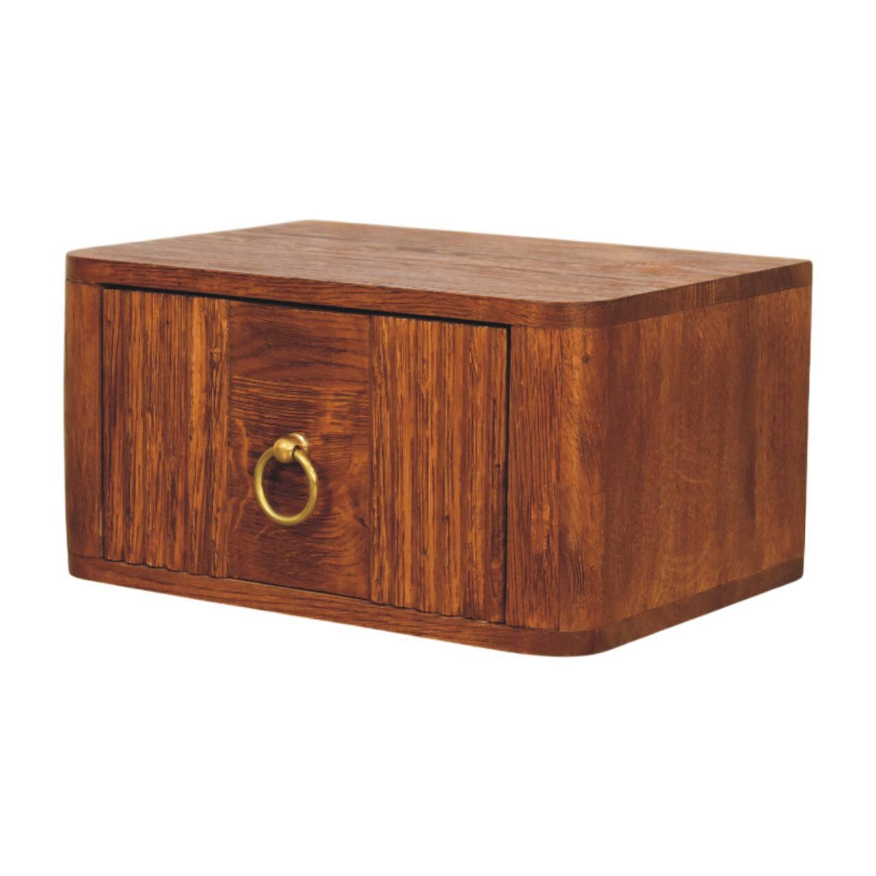 Left. Artisan Furniture - Artisan Furniture Solid Wood Aurelia Wall Bedside - Brown.