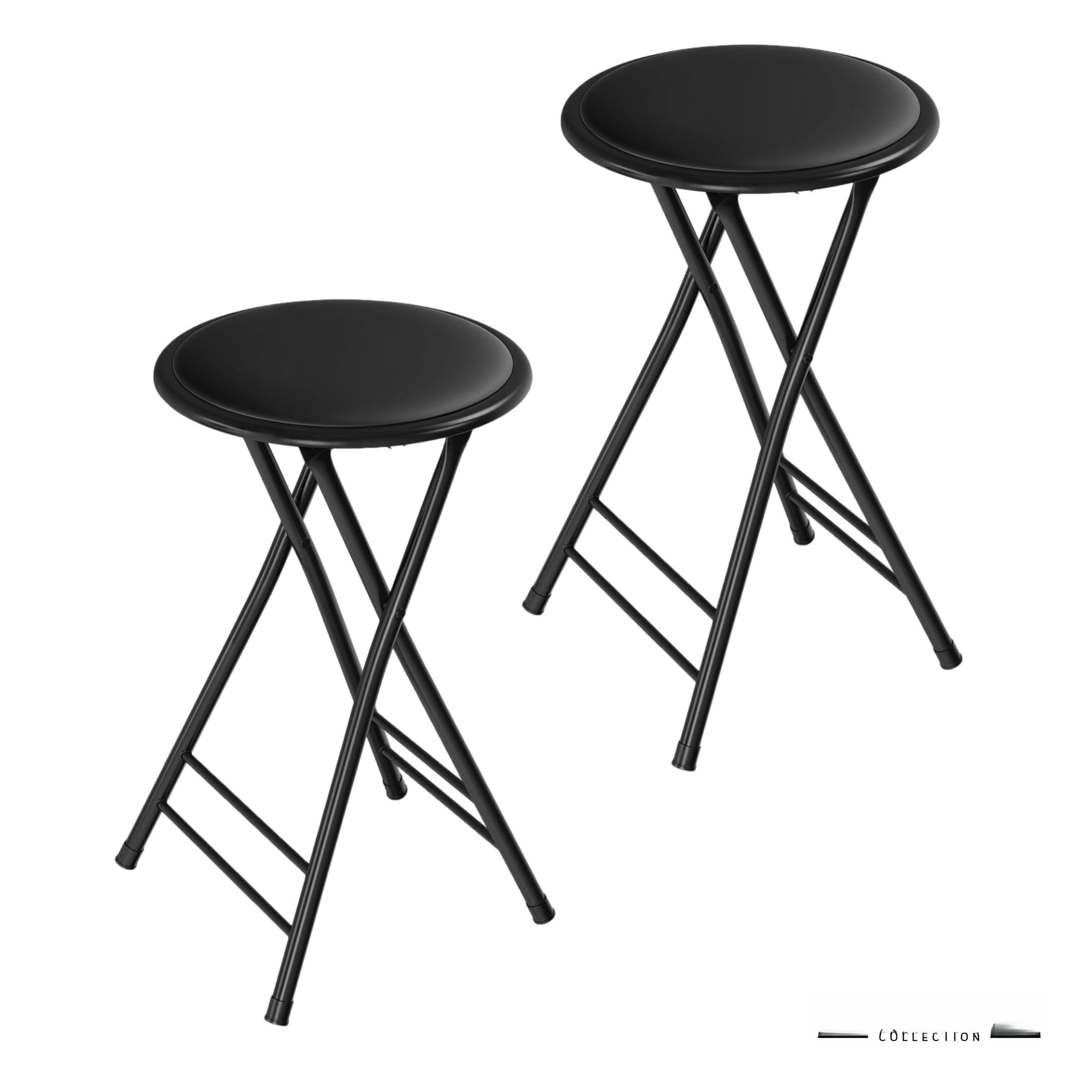 Alt View 5. JETRANSPORT - Set Of 2 Counter Height Bar Stools - 24-inch Backless Folding Chairs With 225lb Capacity For Kitchen Rec - Royal Blue Set of 2.