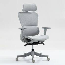 Kadyn - High Back Mesh Office Chair, 4D Armrests & 120° Recline, Breathable Ergonomic Design, 360° Swivel - Gray